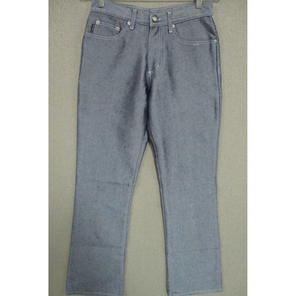 VTG 80's WATCH LA Shiny Denim Jeans Size 7 / 8 High Waist ~ Flare